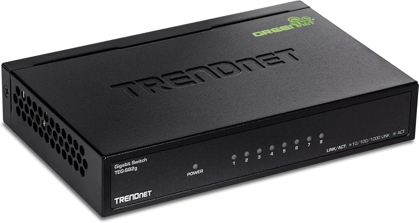 TRENDnet 8-Port Gigabit GREENnet Switch, Ethernet Network Switch, TEG-S82G