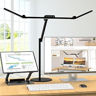 Micomlan Architect Desk Lamp with Atmosphere Lighting, Adjustable Led Desk Light for Home Office with Base, 24W Bright Auto Dimming Table Light with Rotatable Swing Arm for Workbench Computer - Image 1