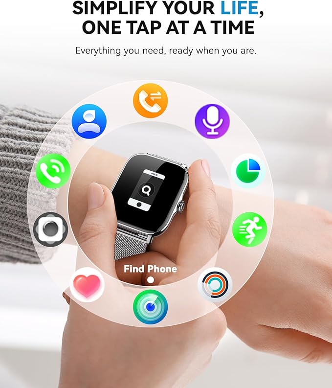 Smart Watches for Women Men (Make/Answer Calls), Steps Counter Fitness Watch for Android iPhone with 120+ Sports, IP68 Waterproof, Sleep Calorie Monitor, Pedometer (Gold)