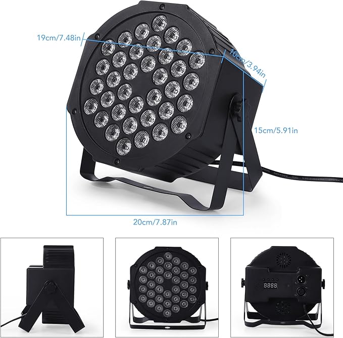 Dj Lights, 6 Pack 36 LED Par Lights Stage Lights with Sound Activated Remote Control & DMX Control, Stage Lighting Uplights for Wedding Club Music Show Christmas Holiday Party Lighting