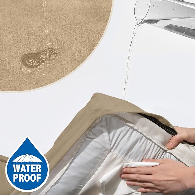 Comfort Expression Orthopedic Dog Bed for Extra Large Dogs 53x42 Inch, Waterproof Egg Crate Foam XXL Pet Bed with Removable Bolsters, Dog Couch with Washable Cover & Non-Slip Bottom, Light Brown