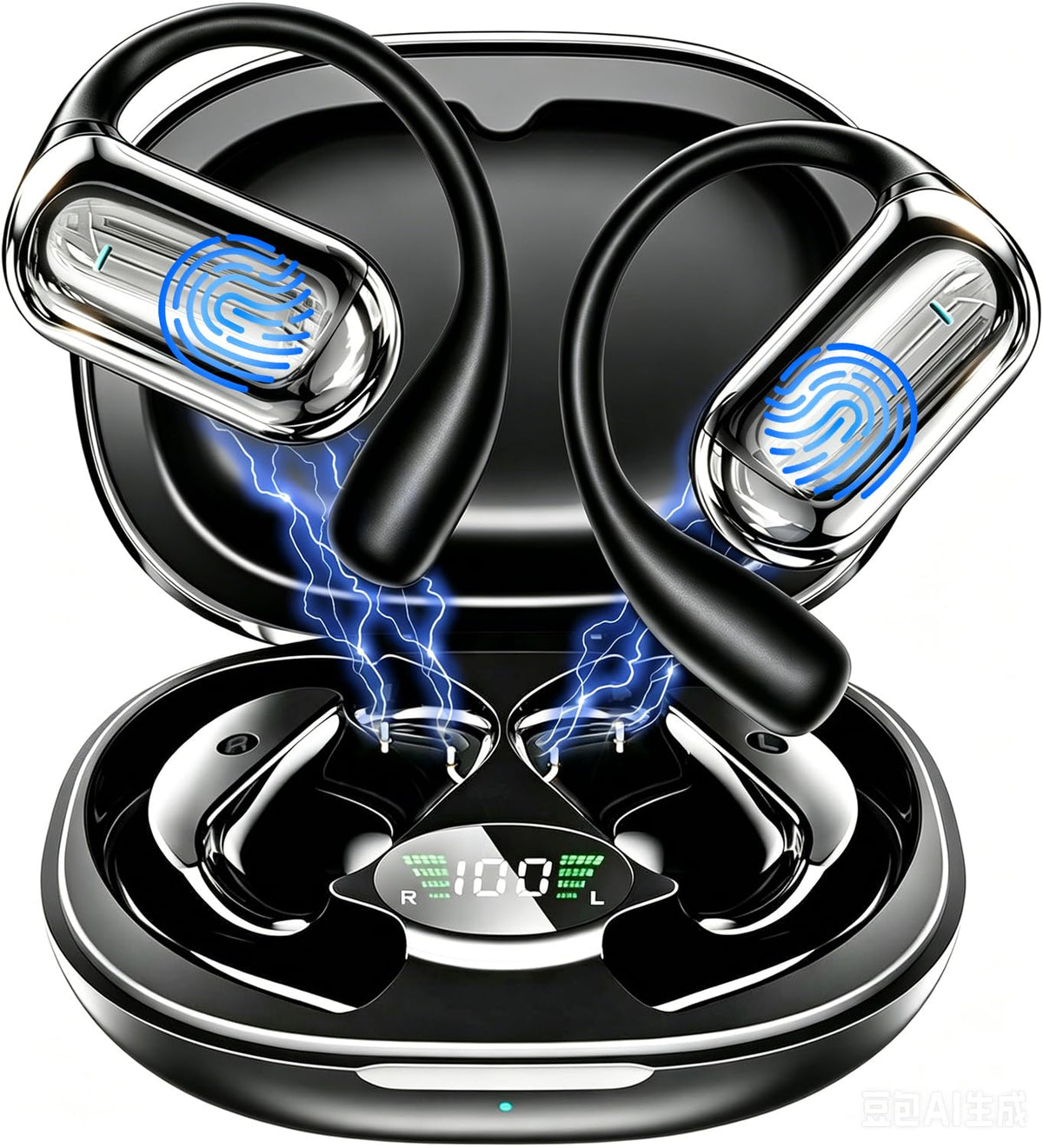 Open Ear Earbuds – Hi‑Fi OWS Noise‑Cancelling Earphones, AI Optimized Audio