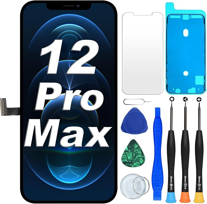DIGI4U LCD for iPhone 12 Pro Max Screen Replacement, 6.7''[3D Touch][Small Notch] Screen for iPhone 12 Pro Max Display Digitizer Assembly, with Repair Tools for iPhone 12 Pro Max LCD