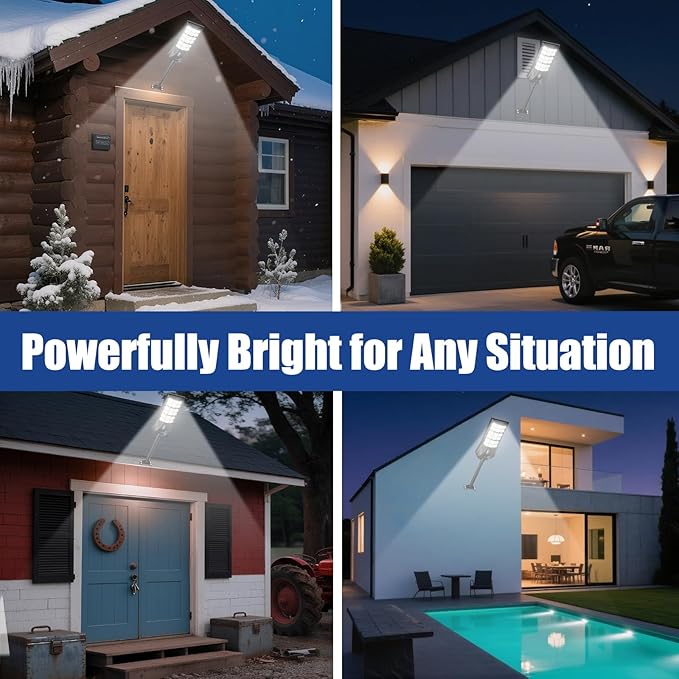 Solar Street Lights Outdoor Waterproof IP65, 3000K/4500K/6500K Solar Floodlight Dusk to Dawn with Motion Sensor and Remote, Solars Security Lights for Outside Yard, Garden (1 Pack)