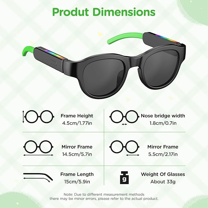 Kids Bluetooth Sunglasses for Boys & Girls 6-12, Smart Polarized UV400 Glasses (Pink)