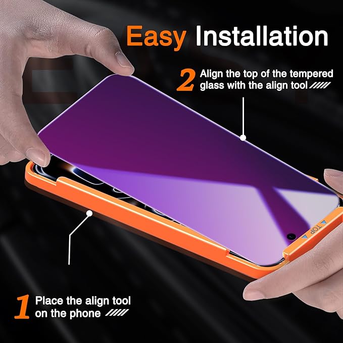 Milomdoi 3 Pack Gradient Colorful Privacy Screen Protector for iPhone 17 Pro Max [Anti-Blue Light Private Film], 3 Pacs Camera Lens Protector Accessories, Case Friendly, Anti-Spy Tempered Glass