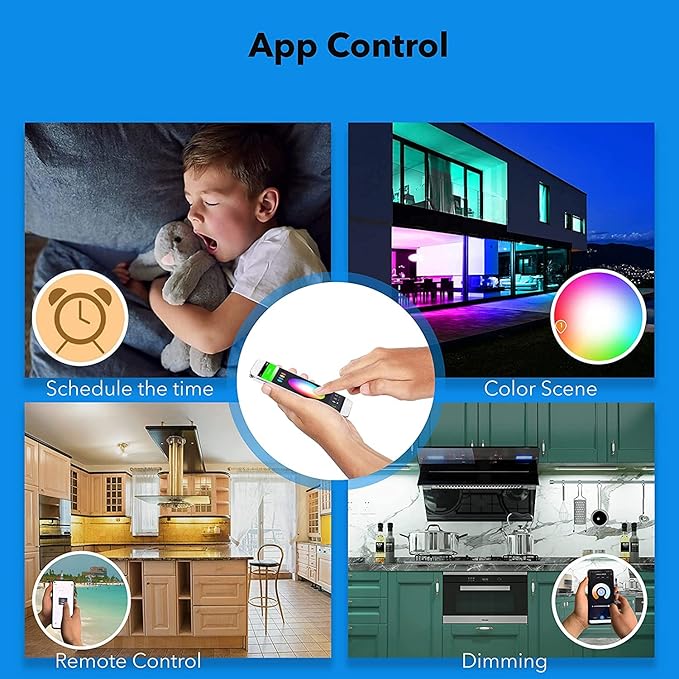 LAMPAOUS Hardwired Under Cabinet Lighting, Dimmable White and Color Changing with Remote Control, Compatible with Alexa, Google Home (9 Inch)