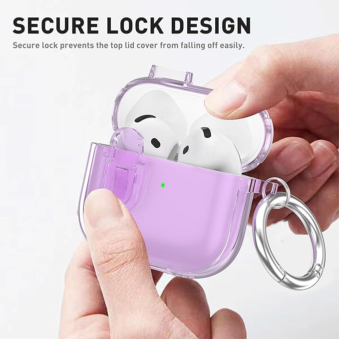 Valkit Compatible AirPods 4 Case Cover, Soft TPU Airpods 4th Generation Case with Cleaner Kit, Shockproof Protective Cases with Keychain for Apple AirPod 4 Gen Cases for Women Men(Clear Purple)