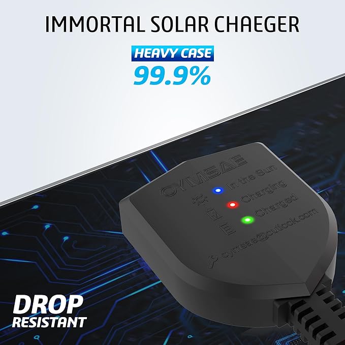 OYMSAE White 10W Solar Car Battery Charger Portable 12V Trickle Battery Charger & Maintainer Waterproof Solar Panel for Car Boat Automotive RV