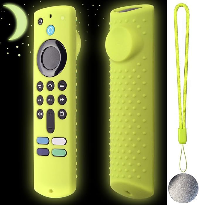 Silicone Remote Cover for Fire TV Stick 3rd Gen 2021 /Fire TV Stick 4k Max Silicone Case Anti-Slip Silicone Protective Case Silicone Sleeve with Magnetic tech(Glow Green)