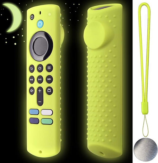 Silicone Remote Cover for Fire TV Stick 3rd Gen 2021 /Fire TV Stick 4k Max Silicone Case Anti-Slip Silicone Protective Case Silicone Sleeve with Magnetic tech(Glow Green)