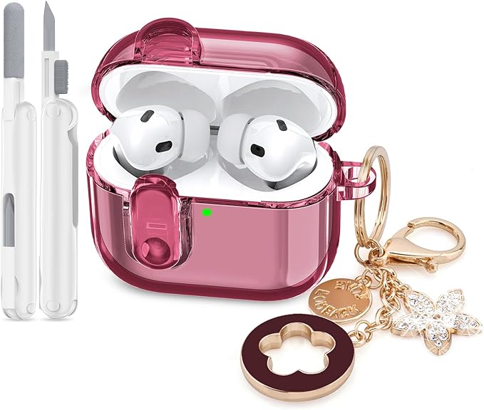 Case for Apple Airpods iPods Pro 3 Cases Cover Clear 2025 Cute Women, VISOOM Cute Air Pods Pro 3 Case Clear Transparent Airpods iPods Pro 3rd Gen Protective Cases with Keychain/Lock/Cleaning Kit
