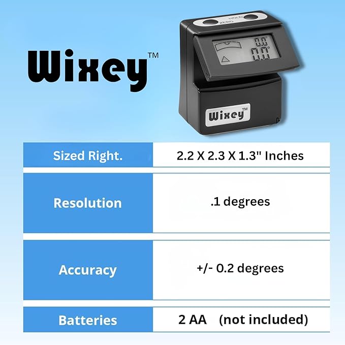 Wixey Digital Angle Gauge w/Flip-Out Display–Easy-to-Read Magnetic Digital Angle Finder for Setting The Angles of Jointer Fences & More – Perfect Ultra-Precise Measuring Tools for Woodworking Tasks