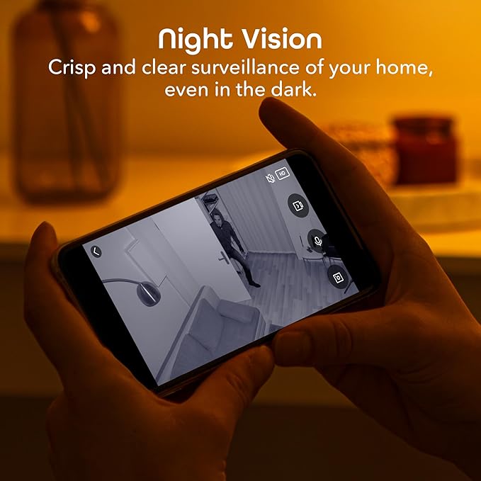 Geeni Vision 2K Quad HD Smart Indoor Camera with Flexible Stem, Compatible with Alexa and Google Home