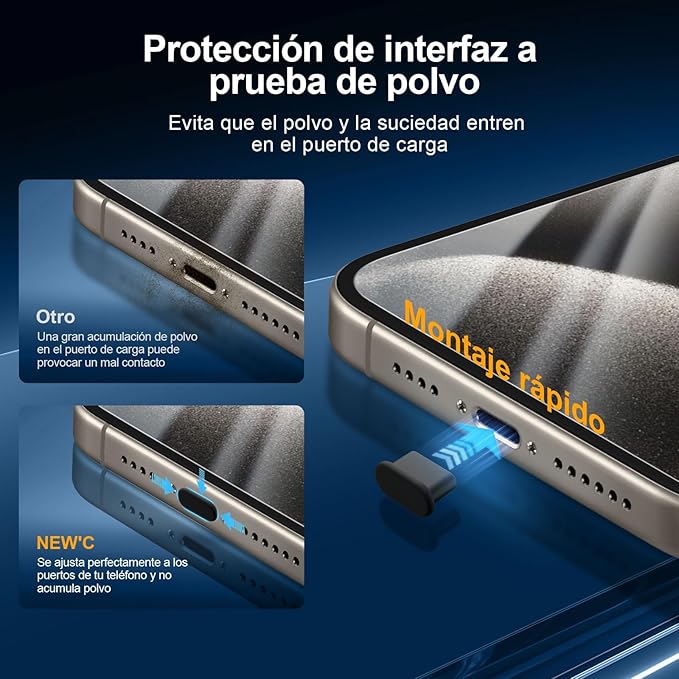 NEW'C 3x for iPhone 15 Pro Max Screen Protector (6.7 inches)+ 3x Camera Lens Protector, Sensor Protection, Case Friendly Tempered Glass Film +Dust Plug- Easy installation tool include