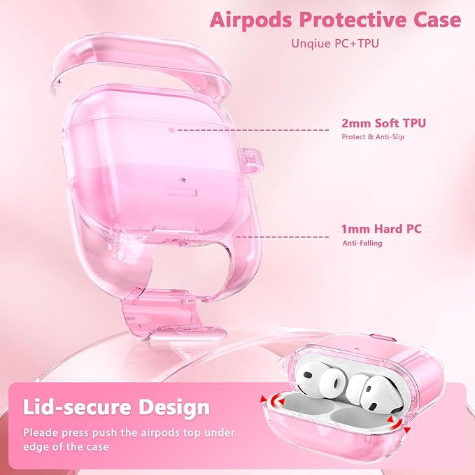 Case for Airpods iPods Pro 3 Case 2025 with Phone Stand for Women-VISOOM Clear Air Pod iPod Pro 3 Cases Cover Cute Girly Airpods Case Pro3 Bling Glitter AirPods Pro3 Cases Hard Shell with Keychain