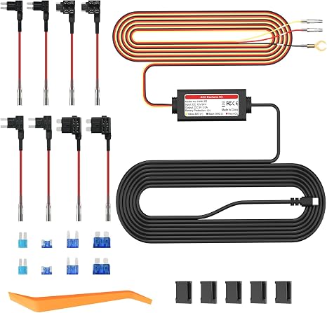 Dash Cam Hardwire Kit with USB-C Port for V5 and R4-RD Dash Camera Models, Converts 12V-30V to 5V/3A, LED Indicator,24Hr Parking Monitoring Kit with Low Voltage Protection