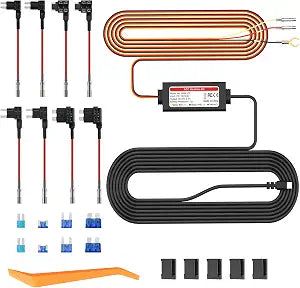 Dash Cam Hardwire Kit with USB-C Port for V5 and R4-RD Dash Camera Models, Converts 12V-30V to 5V/3A, LED Indicator,24Hr Parking Monitoring Kit with Low Voltage Protection