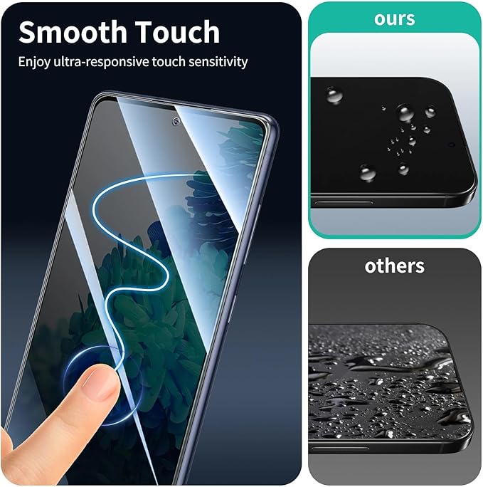 Privacy Screen Protector for Samsung Galaxy S20 FE, Anti-Spy Tempered Glass, 9H Hardness Anti-Scratch, 2.5D Curved Edges, Bubble-Free Case Friendly - 3 Pack