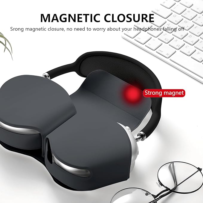 for Apple Airpods Max Case,Headphones Protective Case for AirPod Max Supports Sleep Mode, Anti-Scratch and Anti-Dust,Airpod Pro Max by PU Leather,Dark Gray 2