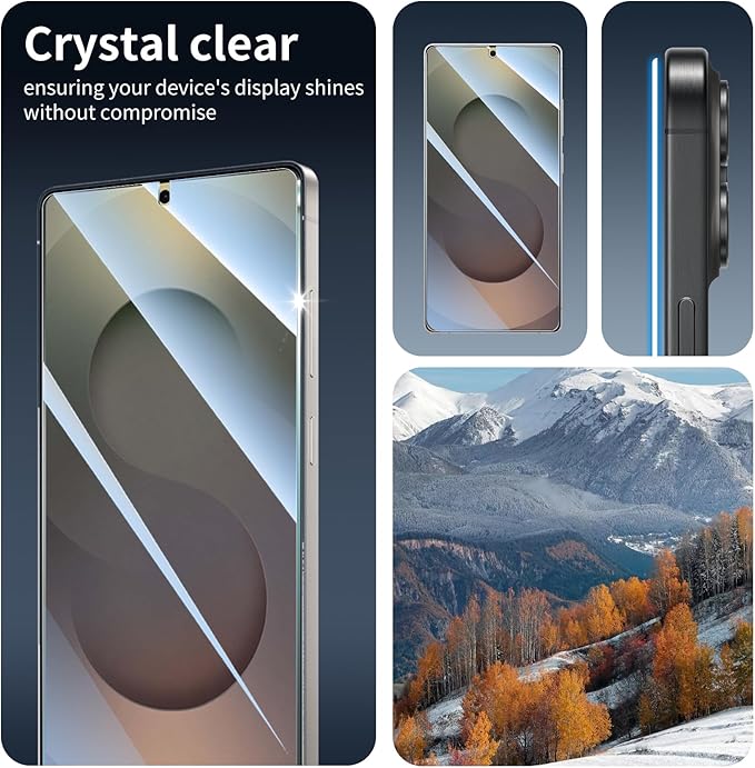 3*Screen Protector and 3*Camera Lens Protector for Samsung Galaxy S25 Ultra with a Installation Alignment Aid, Double Shatterproof HD Tempered Glass Film, [9H Hardness][Anti-Shatter][Anti-Scratch]