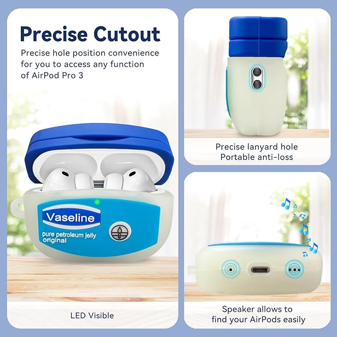for AirPods Pro 3 Case 2025 with Cleaner Kit,Cute Cartoon Kawaii Funny Apple Airpods Pro 3rd Generation Case Silicone Protective Cover for AirPods Pro 3 Cover with Keychain for Women Boys