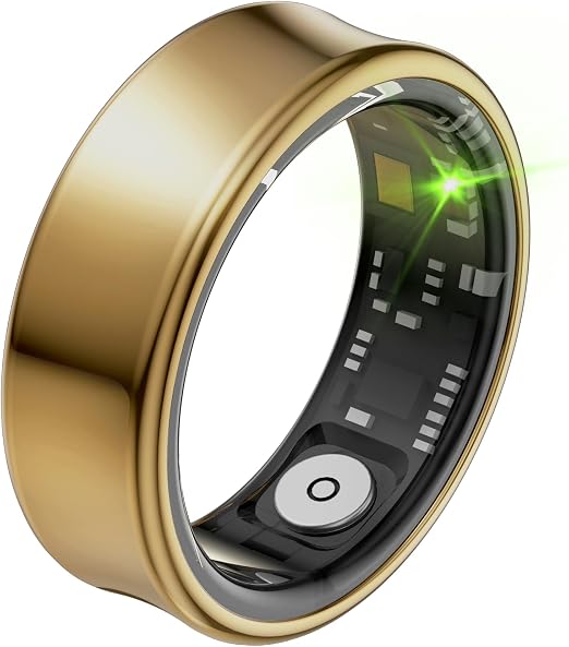 Smart Ring Health Fitness Tracker Titanium (Gold, 10#)