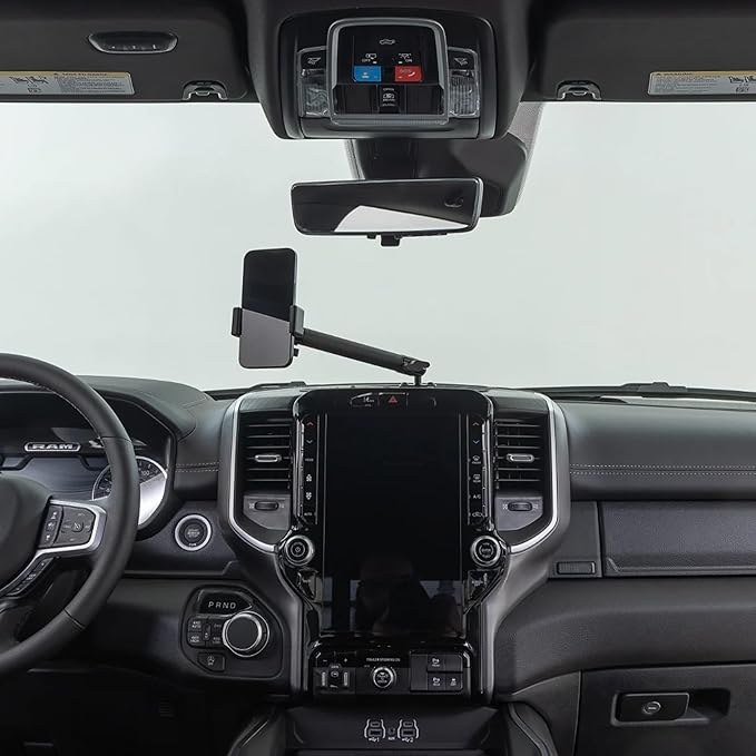 Rough Country Accessory Dash Mount for Ram 1500 (2019??026 w/ 12" Touchscreen) - Phone & Device Mount w/ 10" Arm, Works with Standard Devices