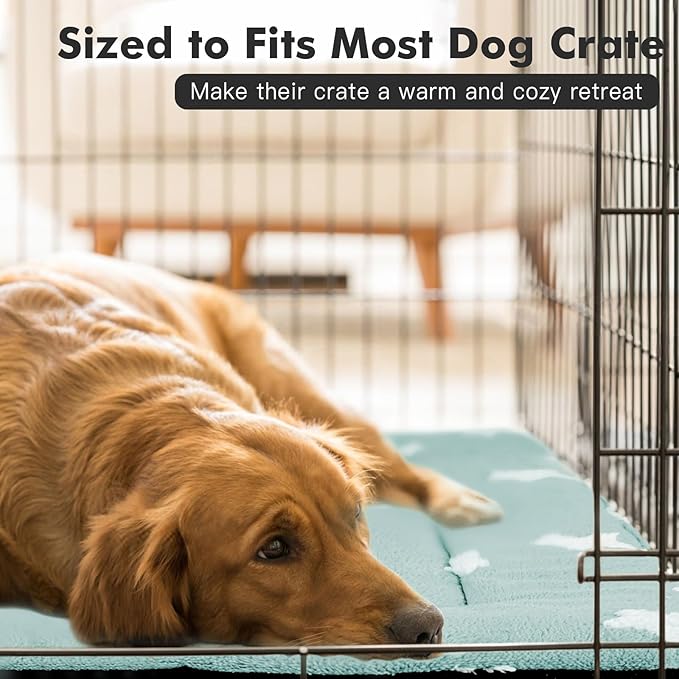 Mora Pets Dog Crate Pad Kennel Dog Bed Mat for Medium Dogs Washable Cute Star Pet Bed for Cage Ultra Soft Flat Puppy Cat Kitten Cushion for Sleeping Anti-Slip Blue 30 x 19