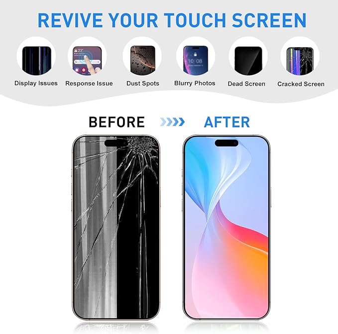for iPhone 16pro Screen Replacement Kit Full Assembly with True Tone, iPhone 16pro LCD Display Digitizer Screen with 3D Touch Digitizer and Repair Tools Kit-Model A3293,A3083,A3292,A3294