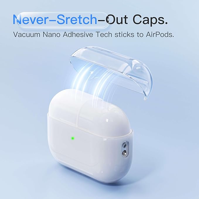 Case for AirPods Pro 2 Never-Sretch-Out DamonLight Shock-Proof Protective Semi Hard Silicone Case Compatible with Apple Airpods Pro 2nd Generation (White)