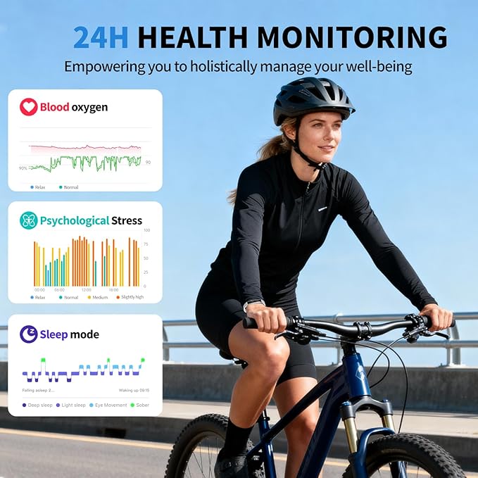 Lightweight Smart Bracelet for Women Men, Step Tracker Watch Wristband With 24/7 Heart Rate Sleep Monitor, 12 Sport Modes Fitness Trackers, Waterproof Health Band Fits Android IOS (Gray+Black)