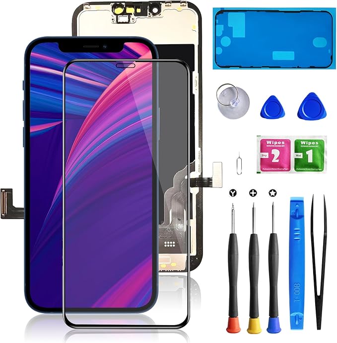 for iPhone 13 Screen Replacement 6.1 inch for A2482,A2631,A2635,A2633,A2634, 3D Touch LCD Screen Digitizer with Repair Tools+Waterproof Seal+Screen Protector