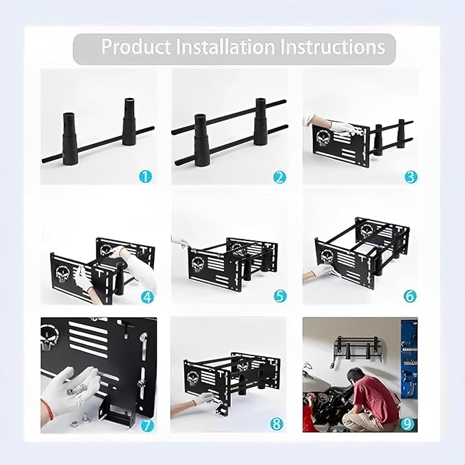 Wall Mount Storage Luggage Rack/Tour Trunk Pack Pak for Harley Touring, Road King, Road Glide, Electra Glide, Street Glide, Sportster, Softail, Dyna Models(Luggage Rack-3)