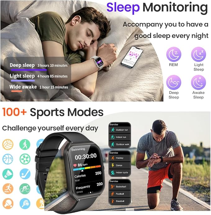 AOLON Smart Watches for Men Women, 1.83" HD Display with 3D Curved Glass, Metal Fitness Smart Watch with Heart Rate, SPO₂, Sleep & Stress Monitoring Fitness Tracker with Android & iOS（Rose Gold）