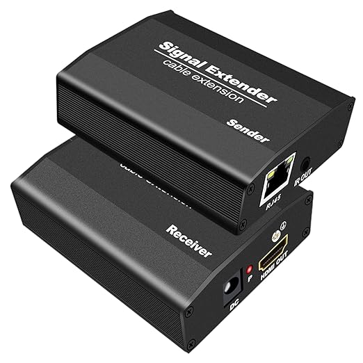 HDMI Extender Over Cat6/Cat5 Ethernet, 1080P@60Hz HDMI Balun to Ethernet Adapter up to 557FT,Supports 1 Transmitter to Multiple Receiver Over IP