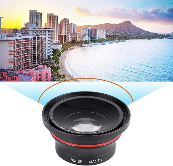 Cell Phone Camera Lens Attachment, Macro Lens 0.39X Super Wide Angle Lens with 37mm Phone Clip for DV Cameras Mobile Phones