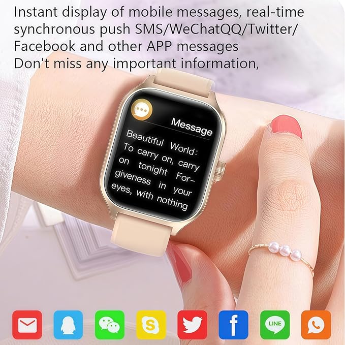 Smart Watch for Women Men Fitness (Answer/Make Calls) Compatible with iPhone/Android Phones, 2.01" HD Screen Outdoor Sport Running Watches Health Tracker Heart Rate Monitor Step Counter (White)