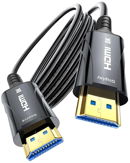 Cratree 8K Fiber Optic HDMI Cable 10FT - HDMI Cable 48Gbps,High Speed HDMI Cord,Supports 8K 60Hz,4K120Hz,HDR/eARC/HDCP 2.2&2.3,Compatiblefor Monitor,Projector,HDTV and DVD Player