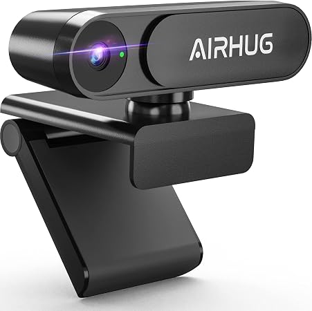 AIRHUG 2K Webcam No Mic with Privacy Cover, USB Camera for Computer