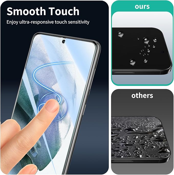 3*Screen Protector and 3*Camera Lens Protector for Samsung Galaxy S21 with a Installation Alignment Aid, Tempered Glass Film, [9H Hardness][Anti-Shatter][Anti-Scratch]
