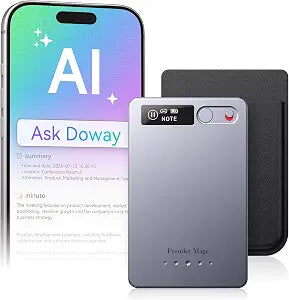 AI Voice Recorder (2026 Upgraded), Magnetic Mini Digital Audio Recorder & Player, AI Transcription & Summaries, 118 Languages, APP Control, 64GB Storage for Lectures, Meetings, Calls (Purple)