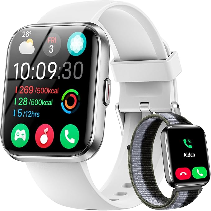 WMK Smart Watches for Women Men (Android/iPhone), 1.83" HD Alexa Smart Watch with Bluetooth Calls/Messages/Reminders, 24/7 Heart Rate/SpO2 Monitor Watch, 120+ Sport Modes Fitness Tracker Watch, Gift