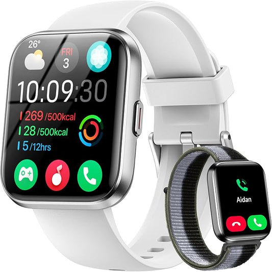 WMK Smart Watches for Women Men (Android/iPhone), 1.83" HD Alexa Smart Watch with Bluetooth Calls/Messages/Reminders, 24/7 Heart Rate/SpO2 Monitor Watch, 120+ Sport Modes Fitness Tracker Watch, Gift