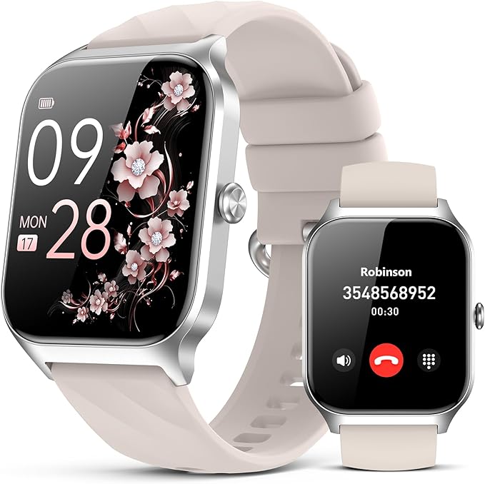 Smart Watch for Women Men,(Answer/Make Call) 1.83'' HD Fitness Activity Tracker Smartwatch for Android iPhone iOS Compatible,IP68 Waterproof Step Counter with Sleep Monitor (Modern, Starlight, 1.83)