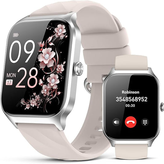 Smart Watch for Women Men,(Answer/Make Call) 1.83'' HD Fitness Activity Tracker Smartwatch for Android iPhone iOS Compatible,IP68 Waterproof Step Counter with Sleep Monitor (Modern, Starlight, 1.83)