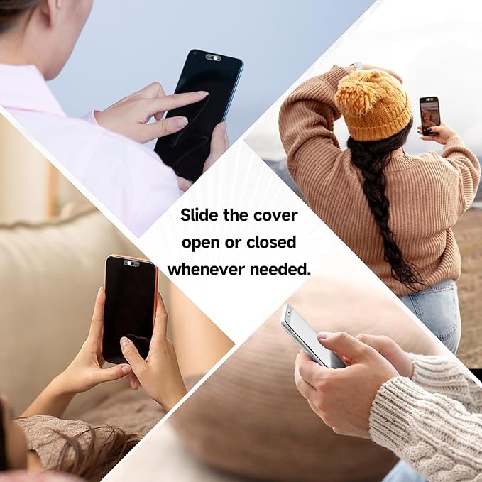 Front Camera Covers Compatible with Galaxy/iPad/Pixel | Smartphone Webcam Cover | Camera Blocker for Privacy and Safety | 2Pack | Silver