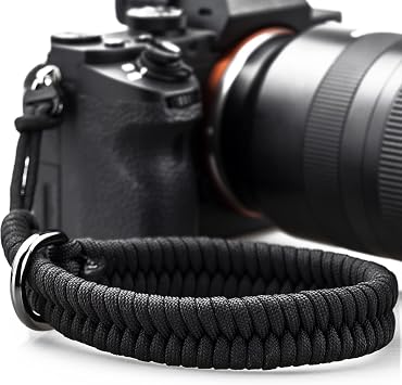 AQAREA Camera Wrist Strap for DSLR Mirrorless Camera, Quick Release Camera Hand Strap with Safer Connector (Black)