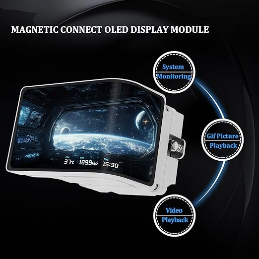 Thermalright Wonder Vision 360 UB ARGB White CPU Water Cooler,6.67-inch Magnetic Curved Screen with 2400x1080 Resolution,AMOLED Display Screen,Liquid CPU Cooler for AM4/AM5, Intel lga1700/1851