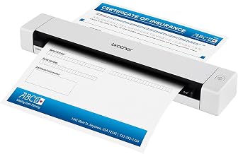 Brother Mobile Color Page Scanner, DS-620, Fast Scanning Speeds, Compact and Lightweight, Compatible with BR-Receipts, Black